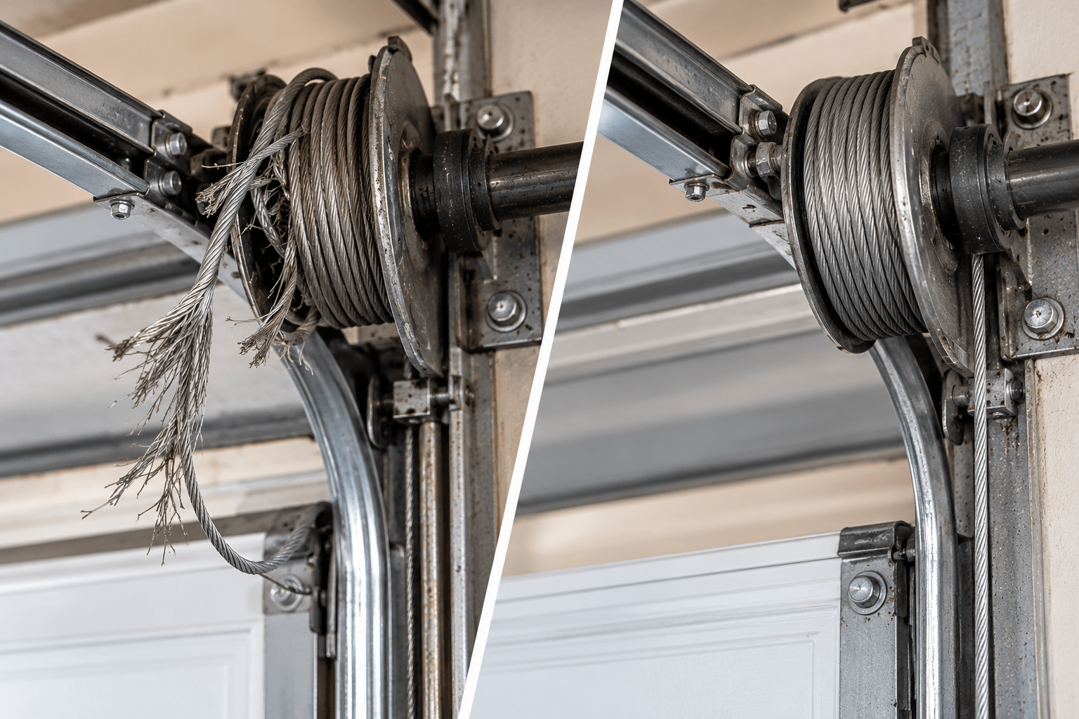 Garage Door Cable Repair Before and After Magnolia TX