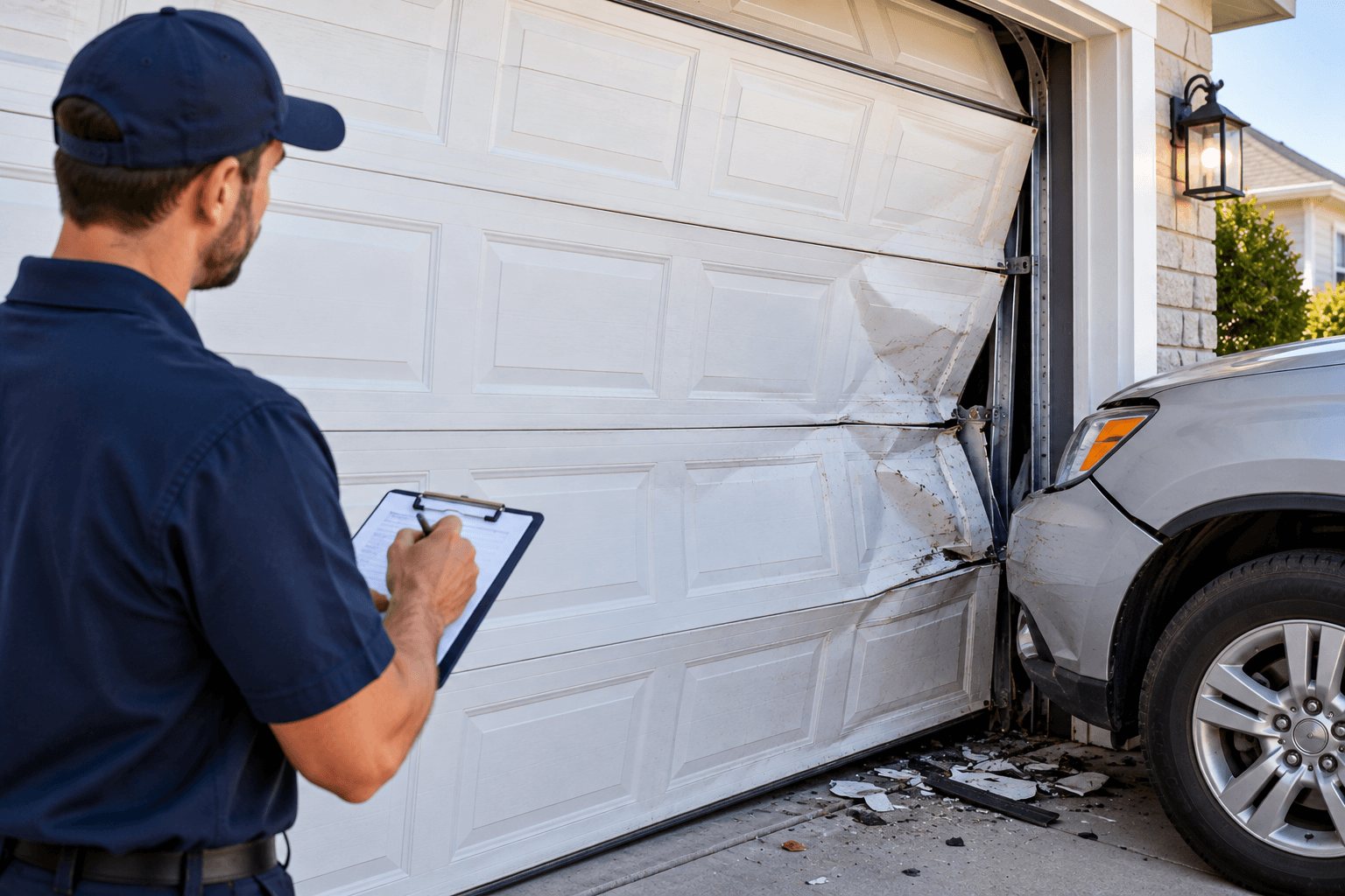 Garage Door Impact Damage Inspection Magnolia TX