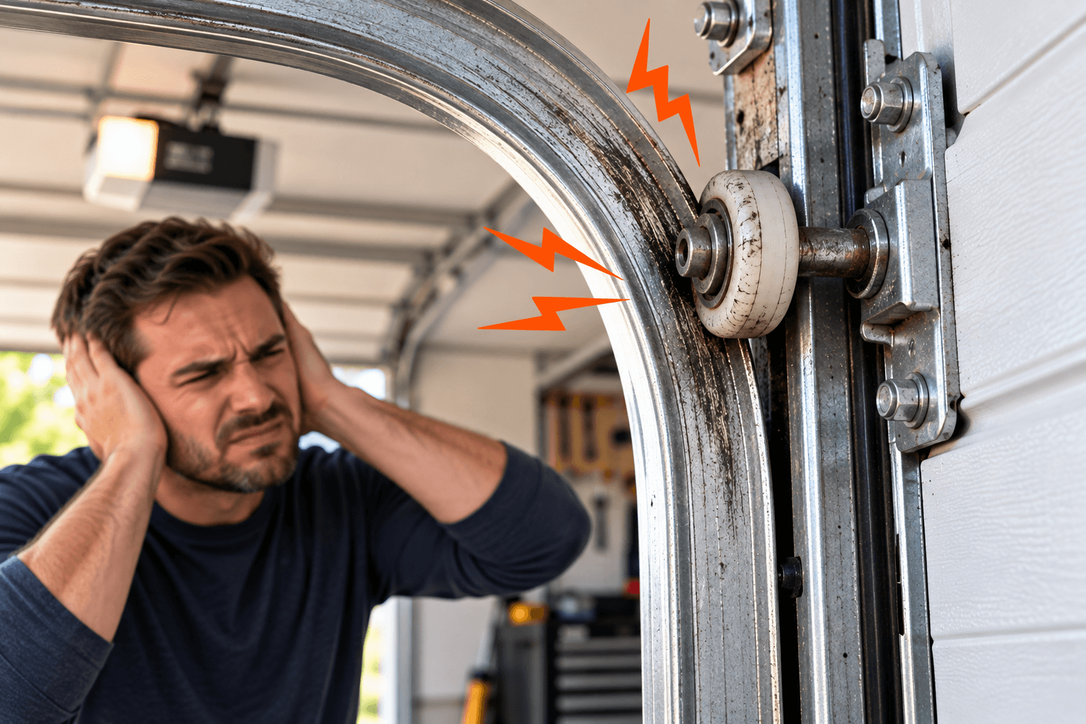 Grinding and Scraping Garage Door Rollers Magnolia TX